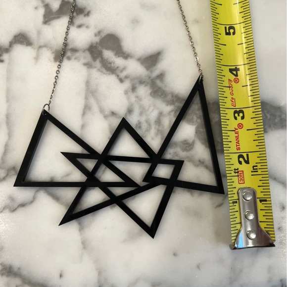 Geometric acrylic abstract art statement bib necklace goth punk Gaga - Picture 3 of 5